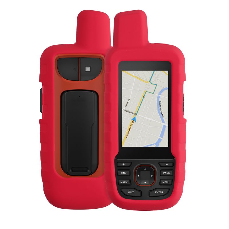Sport si Outdoor - Ciclism - Accesorii pentru biciclete - Suporturi accesorii biciclete - Husa GPS Kwmobile pentru Garmin GPSMAP 66i/GPSMAP 67i, anti-alunecare, silicon, rosu - Infinity.ro