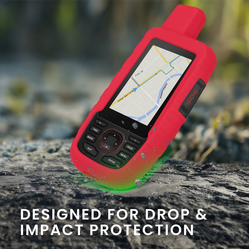 Sport si Outdoor - Ciclism - Accesorii pentru biciclete - Suporturi accesorii biciclete - Husa GPS Kwmobile pentru Garmin GPSMAP 66i/GPSMAP 67i, anti-alunecare, silicon, rosu - Infinity.ro
