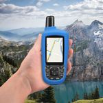 Sport si Outdoor - Ciclism - Accesorii pentru biciclete - Suporturi accesorii biciclete - Husa GPS Kwmobile pentru Garmin GPSMAP 64/64s/64st, anti-alunecare, silicon, albastru - Infinity.ro