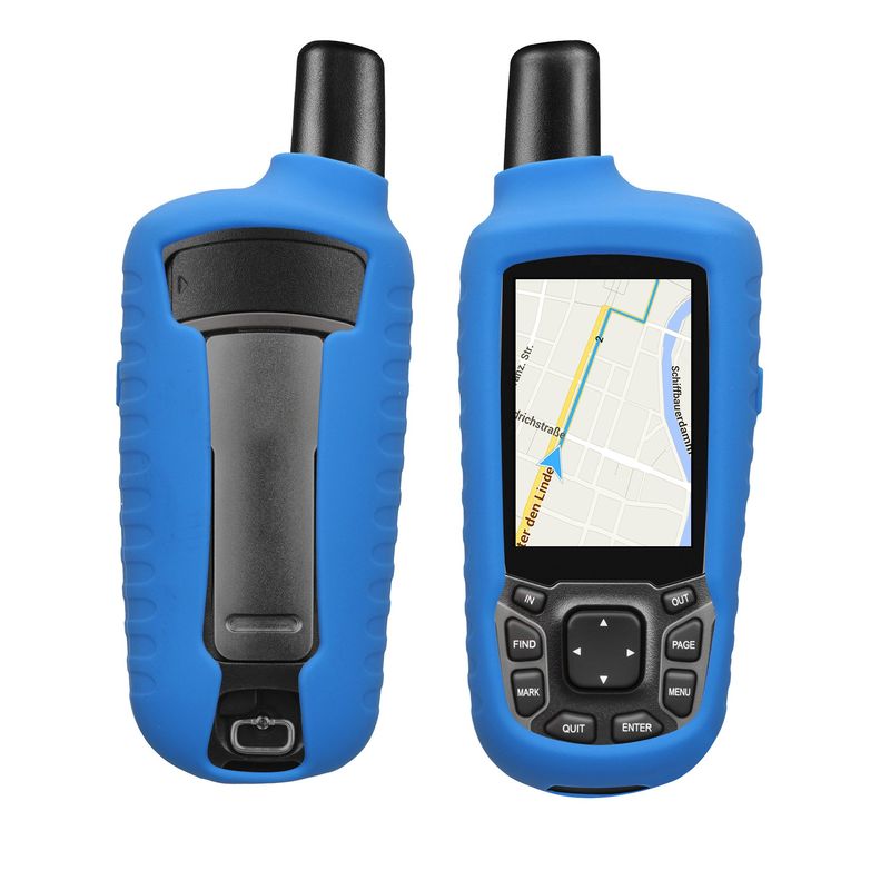 Sport si Outdoor - Ciclism - Accesorii pentru biciclete - Suporturi accesorii biciclete - Husa GPS Kwmobile pentru Garmin GPSMAP 64/64s/64st, anti-alunecare, silicon, albastru - Infinity.ro