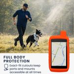 Sport si Outdoor - Ciclism - Accesorii pentru biciclete - Suporturi accesorii biciclete - Husa GPS Kwmobile pentru Garmin Montana 700i/750i, anti-alunecare, silicon, portocaliu - Infinity.ro