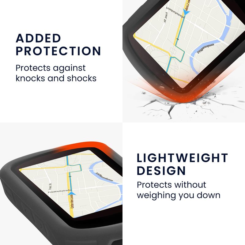 Sport si Outdoor - Ciclism - Accesorii pentru biciclete - Suporturi accesorii biciclete - Husa GPS Kwmobile pentru Garmin Edge 840/Edge 540, anti-alunecare, silicon, gri - Infinity.ro