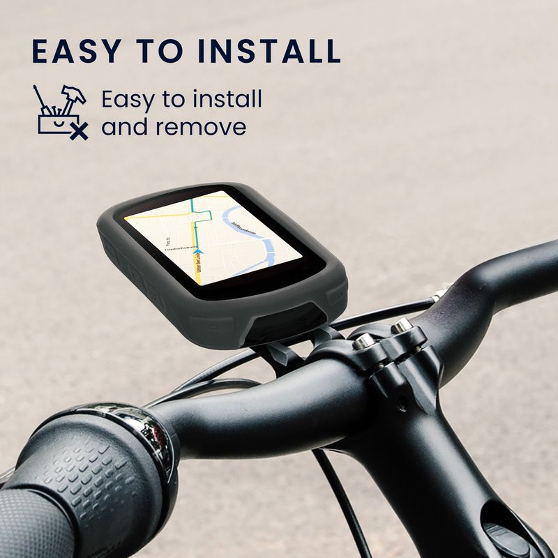 Sport si Outdoor - Ciclism - Accesorii pentru biciclete - Suporturi accesorii biciclete - Husa GPS Kwmobile pentru Garmin Edge 840/Edge 540, anti-alunecare, silicon, gri - Infinity.ro