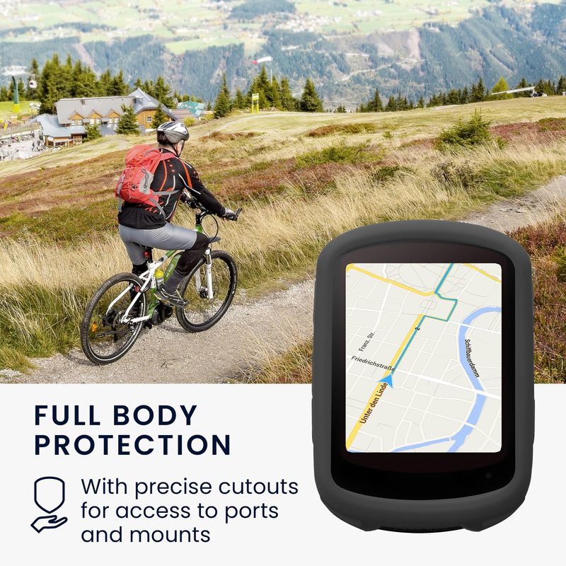 Sport si Outdoor - Ciclism - Accesorii pentru biciclete - Suporturi accesorii biciclete - Husa GPS Kwmobile pentru Garmin Edge 840/Edge 540, anti-alunecare, silicon, gri - Infinity.ro