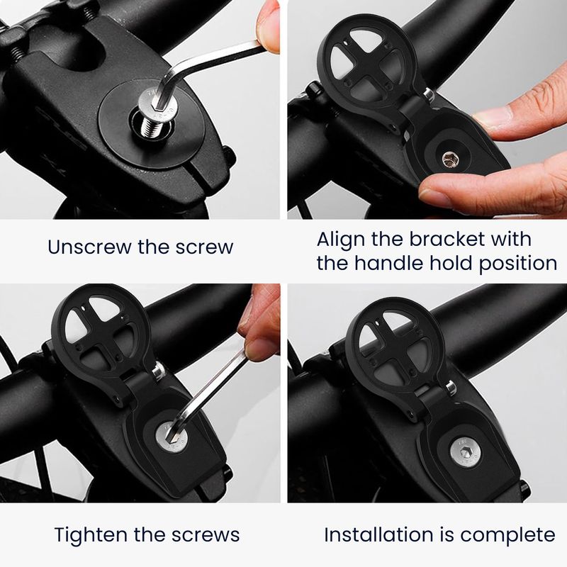 Sport si Outdoor - Ciclism - Accesorii pentru biciclete - Suporturi accesorii biciclete - Suport stand Kwmobile pentru ciclocomputer Garmin Edge, Bryton Rider si Wahoo ELEMNT, otel, negru - Infinity.ro
