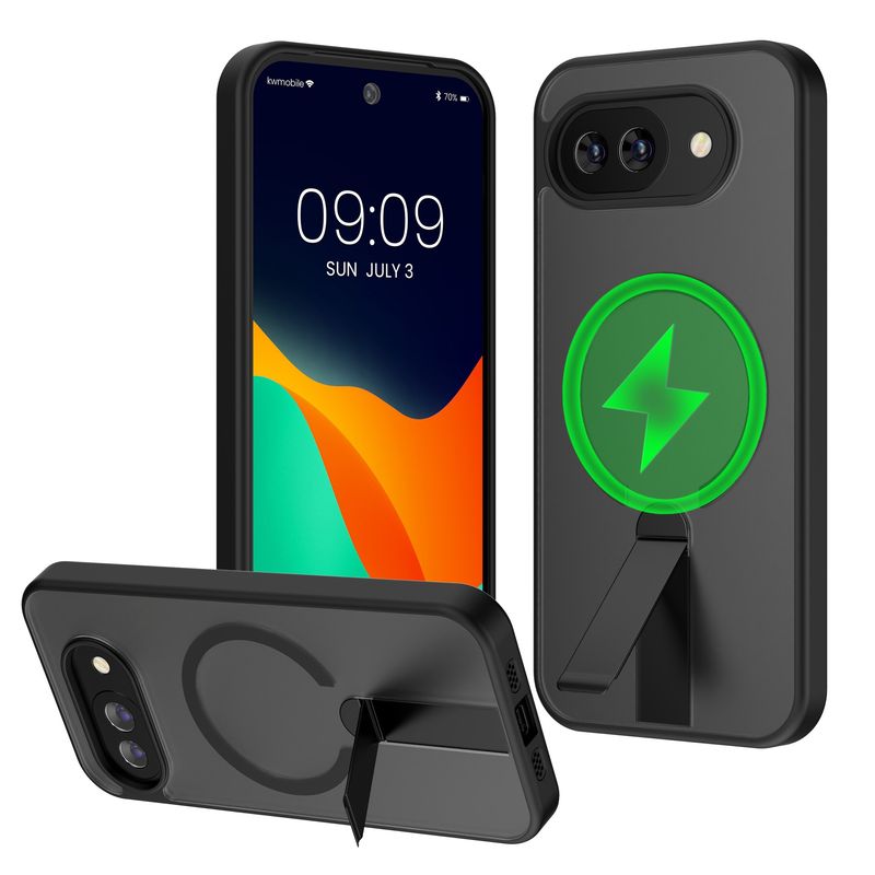 Laptop, Telefoane si Tablete - Telefoane mobile si accesorii - Accesorii Telefoane - Huse telefoane - Husa Kwmobile pentru Google Pixel 9a, compatibilitate MagSafe, incarcare wireless, policarbonat, TPU, negru, transparent - Infinity.ro