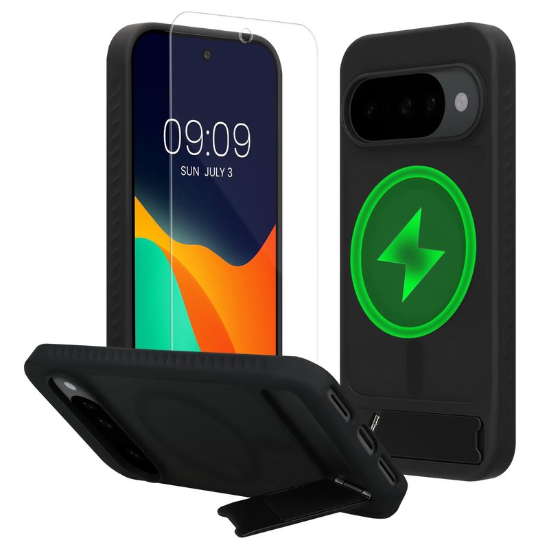 Laptop, Telefoane si Tablete - Telefoane mobile si accesorii - Accesorii Telefoane - Huse telefoane - Husa Kwmobile pentru Google Pixel 10/Pixel 10 Pro/Pixel 9/Pixel 9 Pro, TPU, sticla temperata, negru, transparent - Infinity.ro
