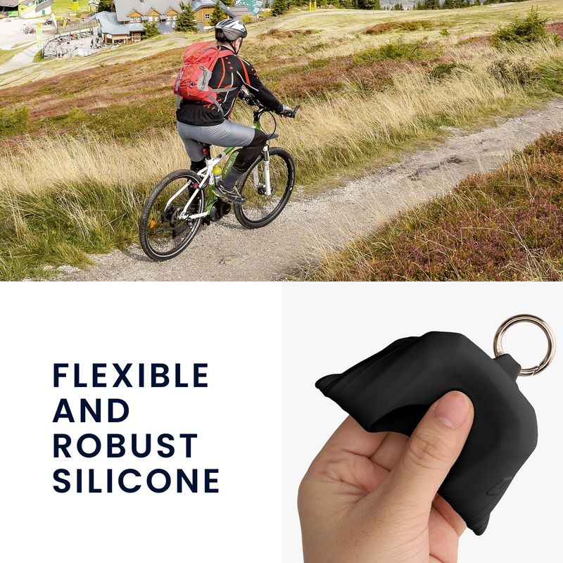 Sport si Outdoor - Ciclism - Accesorii pentru biciclete - Suporturi accesorii biciclete - Husa GPS Kwmobile pentru Garmin Edge 1050, prindere cu inel, anti-alunecare, silicon, negru - Infinity.ro