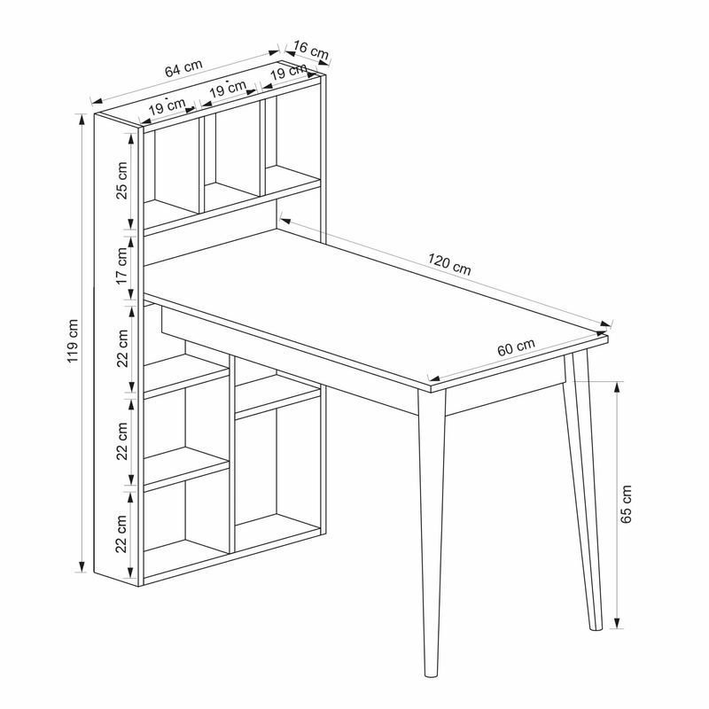 Casa si Gradina - Mobilier - Mese si birouri - Birouri - Birou Calvia, alb nuc, PAL melaminat - Infinity.ro