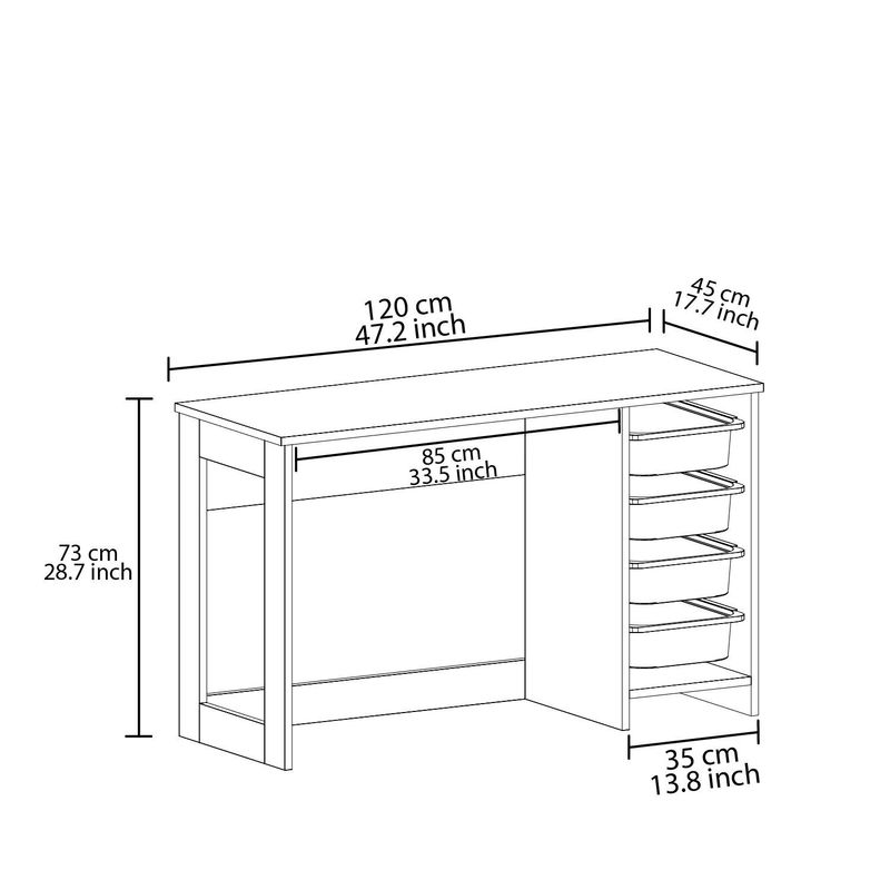 Casa si Gradina - Mobilier - Mese si birouri - Birouri - Birou Hero, 120 x 73 x 45 cm, nuc antichizat, PAL melaminat, antique nuc - Infinity.ro