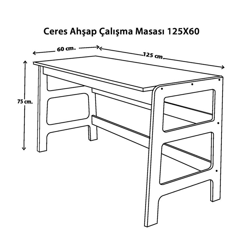 Casa si Gradina - Mobilier - Mese si birouri - Birouri - Birou CPT4838-125, 125 x 75 x 60 cm, natural, lemn - Infinity.ro