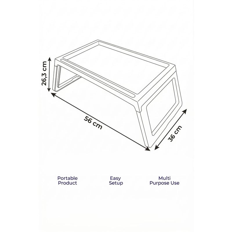 Casa si Gradina - Mobilier - Mese si birouri - Birouri - Birou laptop reglabil Lavine, 56 x 26, 3 x 36 cm, albastru pastel, baby albastru - Infinity.ro