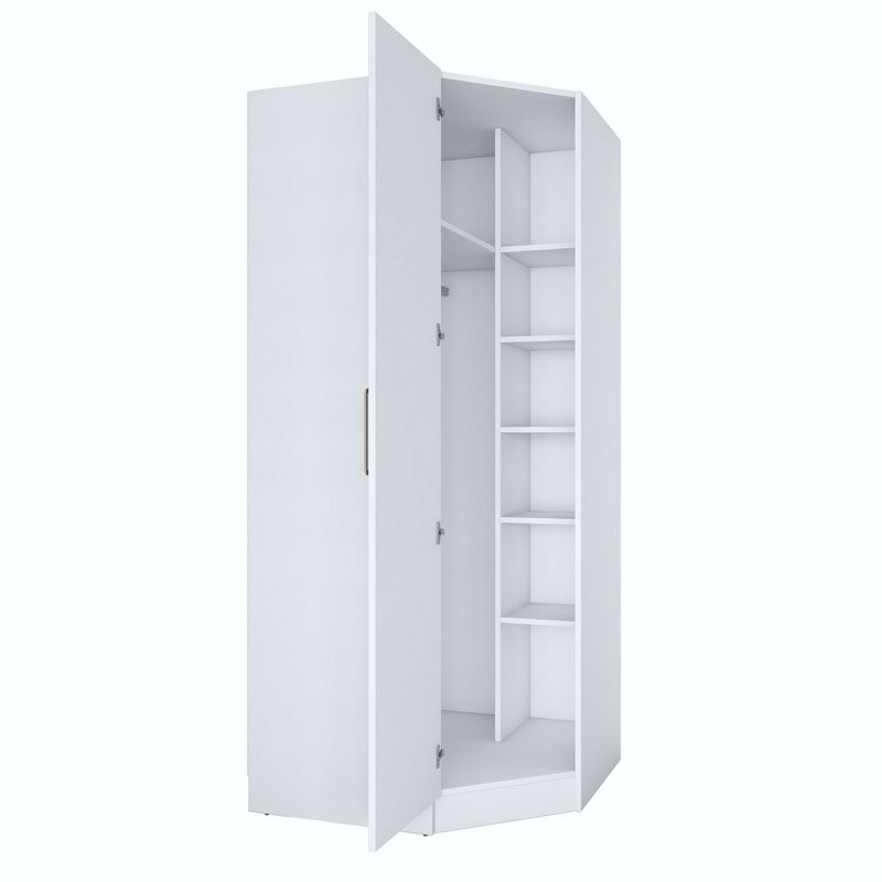 Casa si Gradina - Mobilier - Dulapuri si sifoniere - Sifoniere - Dulap haine BA140, 91 x 210 x 57,5 cm, alb, PAL, spațiu de depozitare, fixare pe perete - Infinity.ro