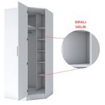 Casa si Gradina - Mobilier - Dulapuri si sifoniere - Sifoniere - Dulap haine BA140, 91 x 210 x 57,5 cm, alb, PAL, spațiu de depozitare, fixare pe perete - Infinity.ro