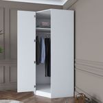 Casa si Gradina - Mobilier - Dulapuri si sifoniere - Sifoniere - Dulap haine BA140, 91 x 210 x 57,5 cm, alb, PAL, spațiu de depozitare, fixare pe perete - Infinity.ro