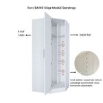 Casa si Gradina - Mobilier - Dulapuri si sifoniere - Sifoniere - Dulap haine BA140, 91 x 210 x 57,5 cm, alb, PAL, spațiu de depozitare, fixare pe perete - Infinity.ro