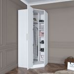 Casa si Gradina - Mobilier - Dulapuri si sifoniere - Sifoniere - Dulap haine BA140, 91 x 210 x 57,5 cm, alb, PAL, spațiu de depozitare, fixare pe perete - Infinity.ro