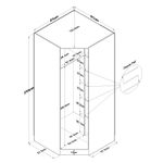 Casa si Gradina - Mobilier - Dulapuri si sifoniere - Sifoniere - Dulap haine BA140, 91 x 210 x 57,5 cm, alb, PAL, spațiu de depozitare, fixare pe perete - Infinity.ro