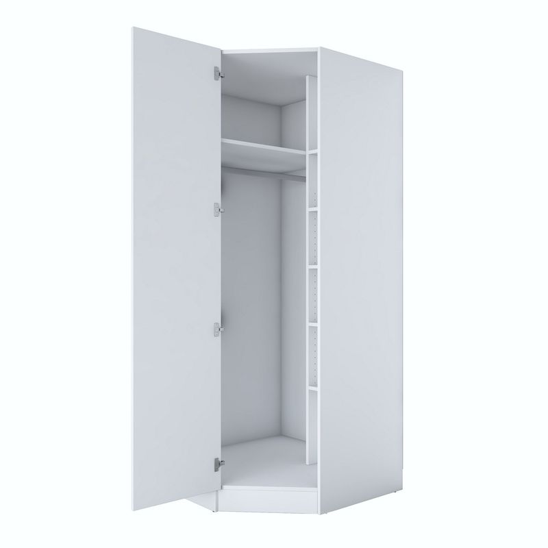 Casa si Gradina - Mobilier - Dulapuri si sifoniere - Sifoniere - Dulap haine BA140, 91 x 210 x 57,5 cm, alb, PAL, spațiu de depozitare, fixare pe perete - Infinity.ro