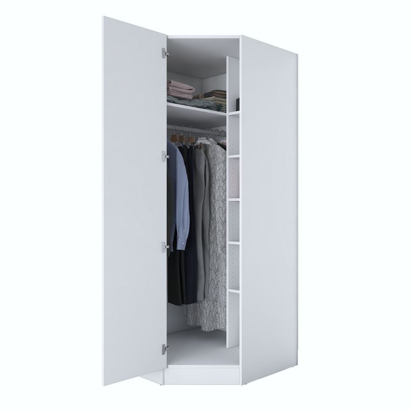 Casa si Gradina - Mobilier - Dulapuri si sifoniere - Sifoniere - Dulap haine BA140, 91 x 210 x 57,5 cm, alb, PAL, spațiu de depozitare, fixare pe perete - Infinity.ro
