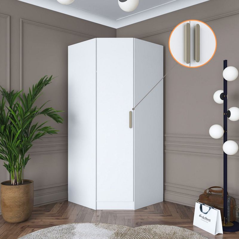 Casa si Gradina - Mobilier - Dulapuri si sifoniere - Sifoniere - Dulap haine BA140, 91 x 210 x 57,5 cm, alb, PAL, spațiu de depozitare, fixare pe perete - Infinity.ro