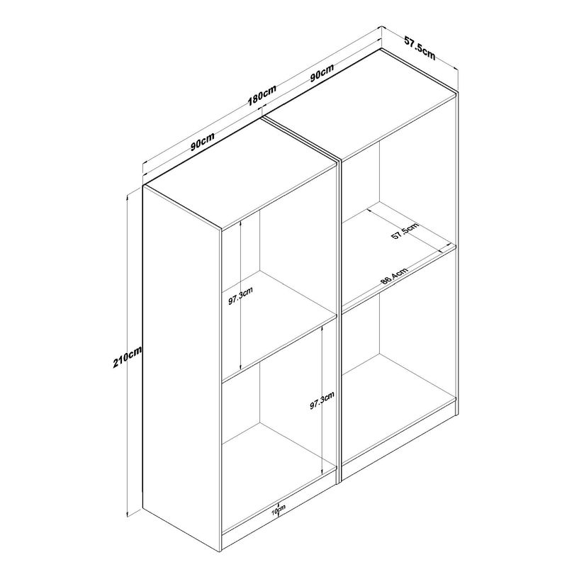Casa si Gradina - Mobilier - Dulapuri si sifoniere - Sifoniere - Dulap haine BA163, 180 x 210 x 57,5 cm, alb, PAL, spațiu de depozitare, fixare pe perete - Infinity.ro