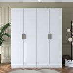 Casa si Gradina - Mobilier - Dulapuri si sifoniere - Sifoniere - Dulap haine BA163, 180 x 210 x 57,5 cm, alb, PAL, spațiu de depozitare, fixare pe perete - Infinity.ro