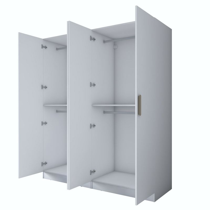 Casa si Gradina - Mobilier - Dulapuri si sifoniere - Sifoniere - Dulap haine BA163, 180 x 210 x 57,5 cm, alb, PAL, spațiu de depozitare, fixare pe perete - Infinity.ro