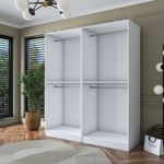 Casa si Gradina - Mobilier - Dulapuri si sifoniere - Sifoniere - Dulap haine BA163, 180 x 210 x 57,5 cm, alb, PAL, spațiu de depozitare, fixare pe perete - Infinity.ro