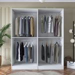 Casa si Gradina - Mobilier - Dulapuri si sifoniere - Sifoniere - Dulap haine BA163, 180 x 210 x 57,5 cm, alb, PAL, spațiu de depozitare, fixare pe perete - Infinity.ro