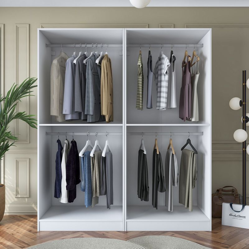 Casa si Gradina - Mobilier - Dulapuri si sifoniere - Sifoniere - Dulap haine BA163, 180 x 210 x 57,5 cm, alb, PAL, spațiu de depozitare, fixare pe perete - Infinity.ro