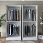 Casa si Gradina - Mobilier - Dulapuri si sifoniere - Sifoniere - Dulap haine BA163, 180 x 210 x 57,5 cm, alb, PAL, spațiu de depozitare, fixare pe perete - Infinity.ro