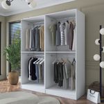 Casa si Gradina - Mobilier - Dulapuri si sifoniere - Sifoniere - Dulap haine BA163, 180 x 210 x 57,5 cm, alb, PAL, spațiu de depozitare, fixare pe perete - Infinity.ro