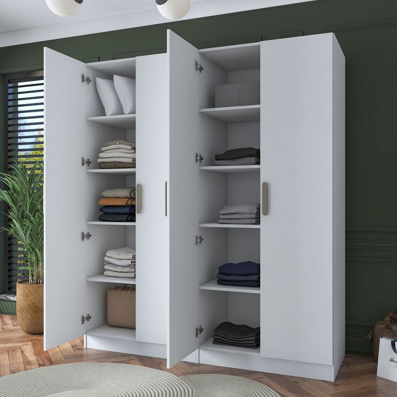 Casa si Gradina - Mobilier - Dulapuri si sifoniere - Sifoniere - Dulap haine BA165, 180 x 210 x 57,5 cm, alb, PAL, spațiu de depozitare, fixare pe perete - Infinity.ro