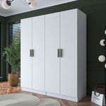 Casa si Gradina - Mobilier - Dulapuri si sifoniere - Sifoniere - Dulap haine BA165, 180 x 210 x 57,5 cm, alb, PAL, spațiu de depozitare, fixare pe perete - Infinity.ro