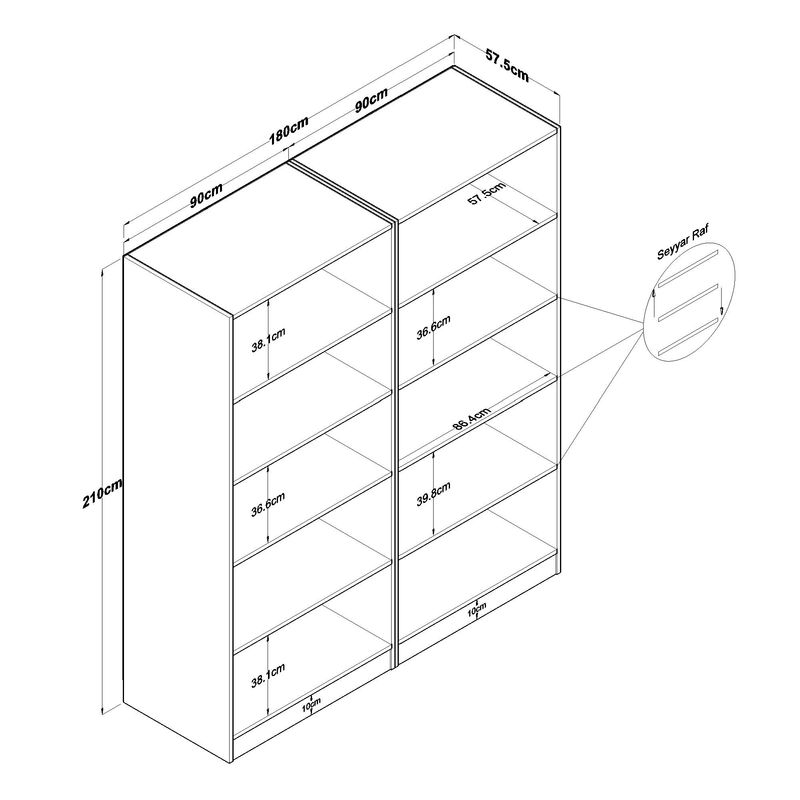 Casa si Gradina - Mobilier - Dulapuri si sifoniere - Sifoniere - Dulap haine BA165, 180 x 210 x 57,5 cm, alb, PAL, spațiu de depozitare, fixare pe perete - Infinity.ro