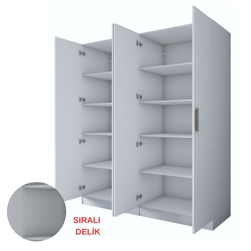 Casa si Gradina - Mobilier - Dulapuri si sifoniere - Sifoniere - Dulap haine BA165, 180 x 210 x 57,5 cm, alb, PAL, spațiu de depozitare, fixare pe perete - Infinity.ro