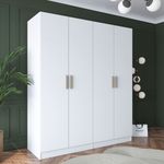 Casa si Gradina - Mobilier - Dulapuri si sifoniere - Sifoniere - Dulap haine BA165, 180 x 210 x 57,5 cm, alb, PAL, spațiu de depozitare, fixare pe perete - Infinity.ro