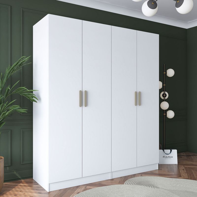 Casa si Gradina - Mobilier - Dulapuri si sifoniere - Sifoniere - Dulap haine BA165, 180 x 210 x 57,5 cm, alb, PAL, spațiu de depozitare, fixare pe perete - Infinity.ro