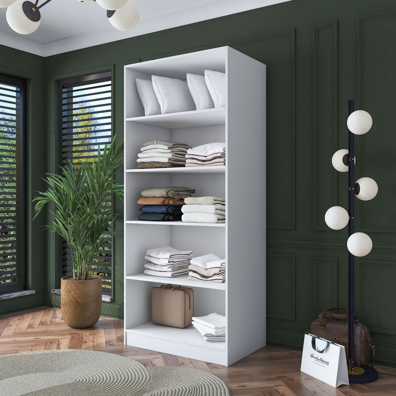 Casa si Gradina - Mobilier - Dulapuri si sifoniere - Sifoniere - Dulap haine BA160, 90 x 210 x 57,5 cm, alb, PAL, spațiu de depozitare, fixare pe perete - Infinity.ro
