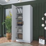 Casa si Gradina - Mobilier - Dulapuri si sifoniere - Sifoniere - Dulap haine BA160, 90 x 210 x 57,5 cm, alb, PAL, spațiu de depozitare, fixare pe perete - Infinity.ro