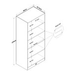 Casa si Gradina - Mobilier - Dulapuri si sifoniere - Sifoniere - Dulap haine BA160, 90 x 210 x 57,5 cm, alb, PAL, spațiu de depozitare, fixare pe perete - Infinity.ro