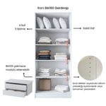 Casa si Gradina - Mobilier - Dulapuri si sifoniere - Sifoniere - Dulap haine BA160, 90 x 210 x 57,5 cm, alb, PAL, spațiu de depozitare, fixare pe perete - Infinity.ro
