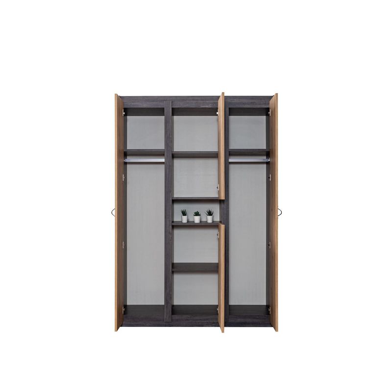 Casa si Gradina - Mobilier - Dulapuri si sifoniere - Sifoniere - Dulap haine Aktif, 132 x 195 x 53 cm, antracit maro, PAL melaminat, spațiu de depozitare, fixare pe perete - Infinity.ro