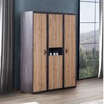 Casa si Gradina - Mobilier - Dulapuri si sifoniere - Sifoniere - Dulap haine Aktif, 132 x 195 x 53 cm, antracit maro, PAL melaminat, spațiu de depozitare, fixare pe perete - Infinity.ro