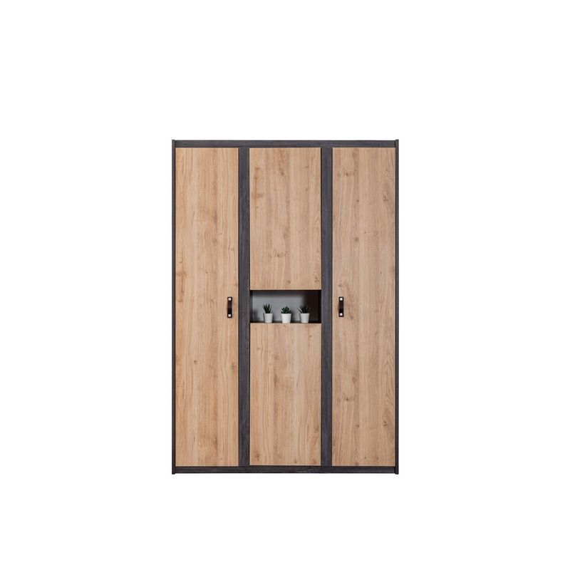Casa si Gradina - Mobilier - Dulapuri si sifoniere - Sifoniere - Dulap haine Aktif, 132 x 195 x 53 cm, antracit maro, PAL melaminat, spațiu de depozitare, fixare pe perete - Infinity.ro