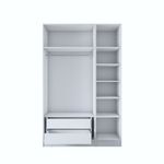 Casa si Gradina - Mobilier - Dulapuri si sifoniere - Sifoniere - Dulap haine BA155, 135 x 210 x 57,5 cm, alb, PAL, spațiu de depozitare, fixare pe perete - Infinity.ro