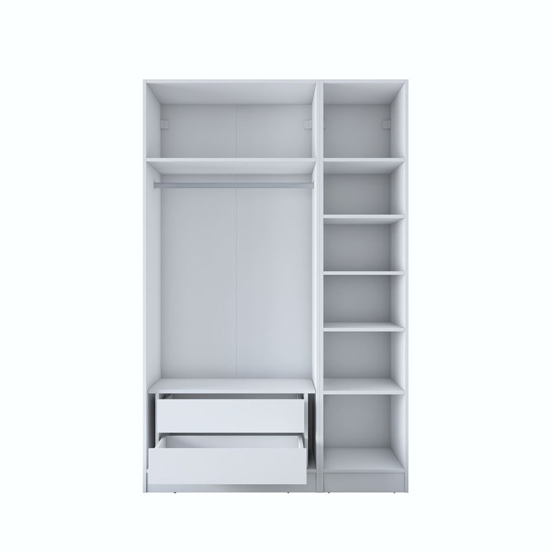 Casa si Gradina - Mobilier - Dulapuri si sifoniere - Sifoniere - Dulap haine BA155, 135 x 210 x 57,5 cm, alb, PAL, spațiu de depozitare, fixare pe perete - Infinity.ro