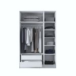 Casa si Gradina - Mobilier - Dulapuri si sifoniere - Sifoniere - Dulap haine BA155, 135 x 210 x 57,5 cm, alb, PAL, spațiu de depozitare, fixare pe perete - Infinity.ro