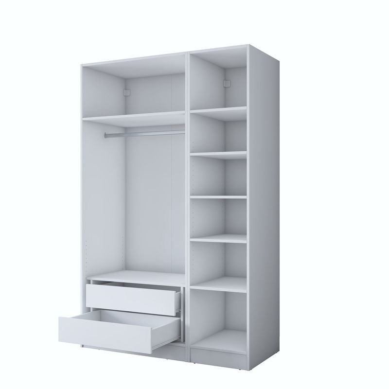Casa si Gradina - Mobilier - Dulapuri si sifoniere - Sifoniere - Dulap haine BA155, 135 x 210 x 57,5 cm, alb, PAL, spațiu de depozitare, fixare pe perete - Infinity.ro
